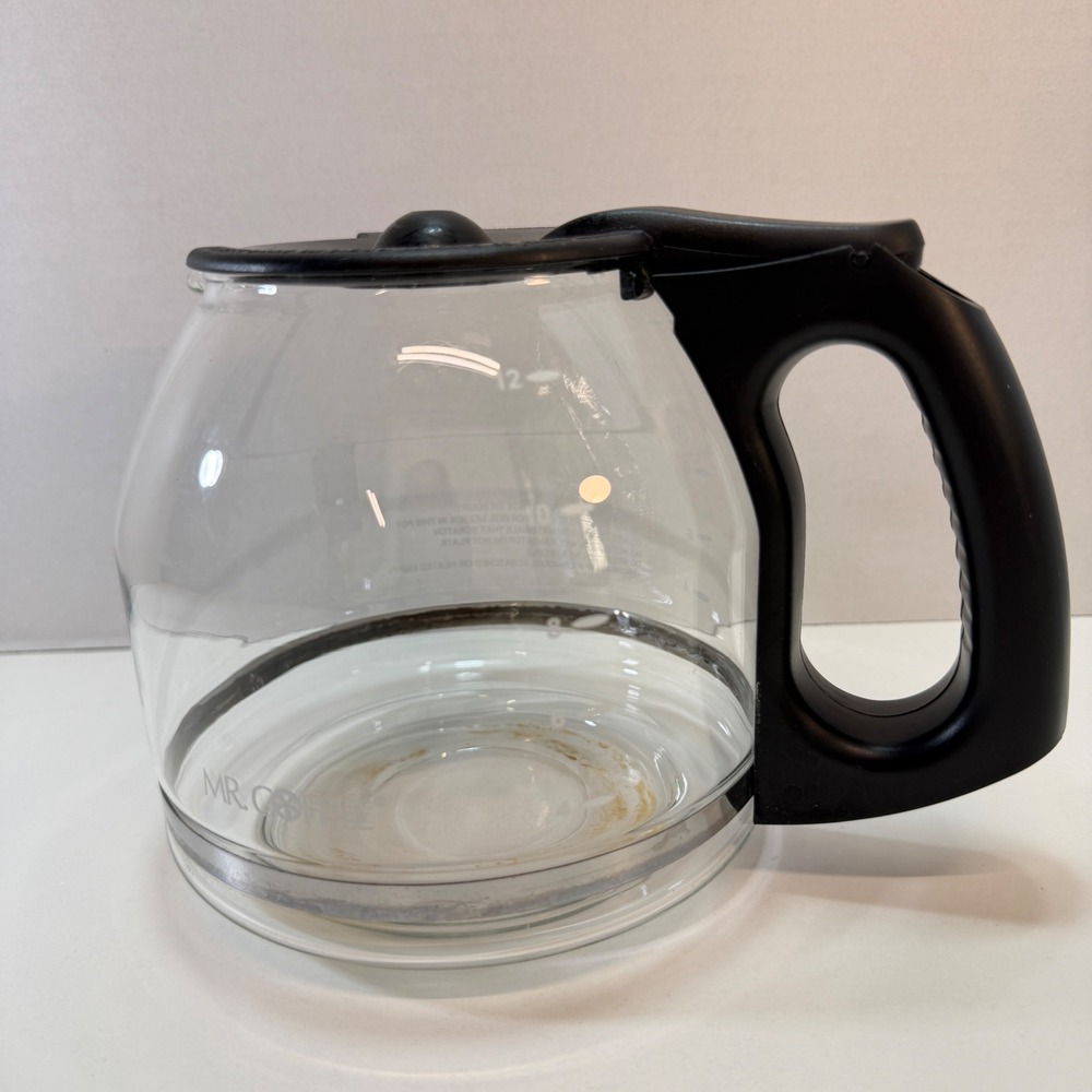 Mr Coffee Replacement Carafe 12 Cup Clear Black Glass Coffee Pot PL12 OEM Part